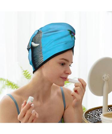 Soft Microfiber Hair Towel - Elephant Trunk Couple Flowers Super Absorbent Coral Velvet Wrap for Long Curly & Thick Hair - Buy Online on GoSupps.com