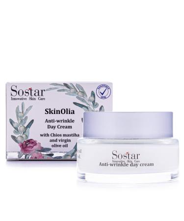 Sostar Anti Wrinkle Day Cream with Greek Mastic & Organic Olive Oil Extract - Anti Aging Face Cream That Protects Your Skin from Premature Ageing - Anti Wrinkle Cream Suitable for All Skin Types