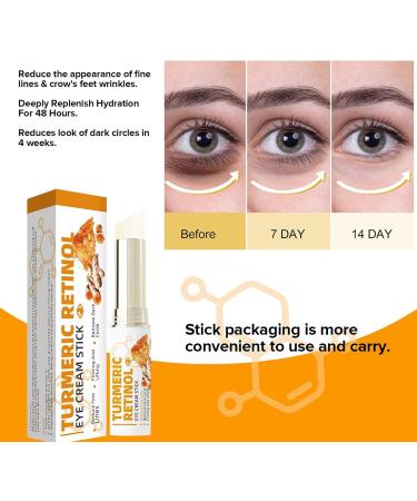  JINGLING Turmeric eye cream stick 3g turmeric retinol reduces puffiness and tear bags anti-aging eye cream - Buy Online on GoSupps.com