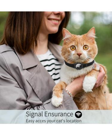 Reflective Airtag Cat Neck Band | Leather GPS Tracker with Apple Airtag Holder & Bell | Pink | Fits Young Cats 9-13 Inch (23-33cm) - Fast International Shipping - Buy Online on GoSupps.com