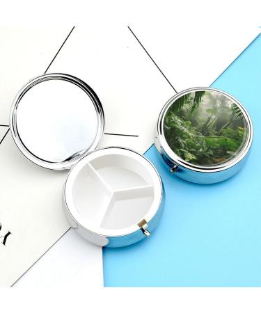 Travel Pill Box - 3 Compartment Tropical Rainforest Organizer | Portable Pill Case for Handbag & Pocket - Buy Online on GoSupps.com