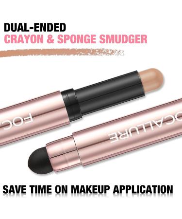 FOCALLURE No Crease Eyeshadow Stick - Creamy Matte & Shimmer Pencil with Smudge-proof, Waterproof Formula - PLUSH 01 - Buy Online on GoSupps.com