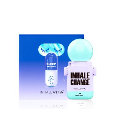 INHALEVITA Melatonin Inhaler Sleep Aid Combo Green|Includes 15 Capsules & 1 Reusable Inhaler, Fast-Acting with Advanced Absorption|0.4mg Low Dose, Zero-Sugar|Wake Refreshed, Portable,Non-Habit Forming