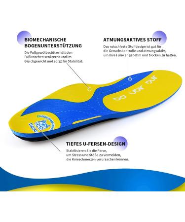 Orthopedic Heel Spur Insoles for Flat Feet - Comfortable Shoe Insoles Size M (42-44) - Supportive Footwear Solution - Buy Online on GoSupps.com