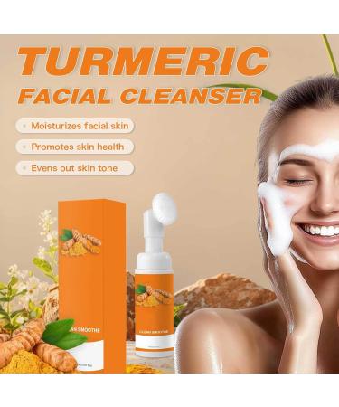  Hppsctink Turmeric Facial Cleansing Foam 60ml: Deep cleanses lightens acne marks nourishes and brightens the skin - Buy Online on GoSupps.com