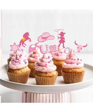 36psc Pink Western Cowgirl Happy Birthday Cupcake Toppers Girl Western Theme Wild West Cupcake Dessert Muffin Food Picks Party Supplies Rose Gold Western Rodeo Baby Shower Cake Decorations - Buy Online on GoSupps.com