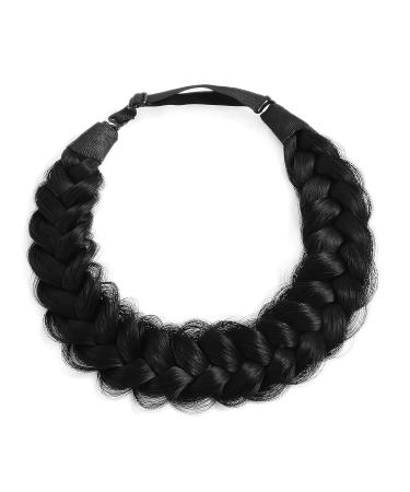 STHEJFB Braid Headband - Messy Wide Chunky Fluffy Hairpiece - Black 1B - Buy Online on GoSupps.com