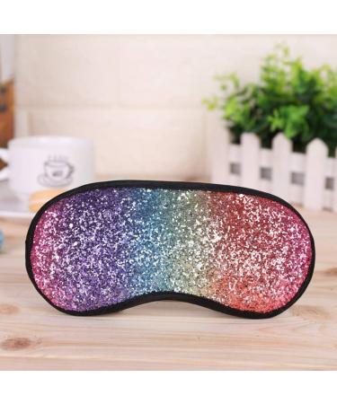 Zeiwohndc Glitter Sequins Sleeping Eye Mask | Rainbow Gradient Color | Elastic Eyeshade Cover for Women Girls | Travel Blindfold - Buy Online on GoSupps.com