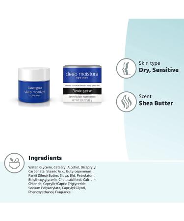Neutrogena Deep Moisture Night Cream 2.25 oz - Hydrating Overnight Facial Treatment - Buy Online on GoSupps.com