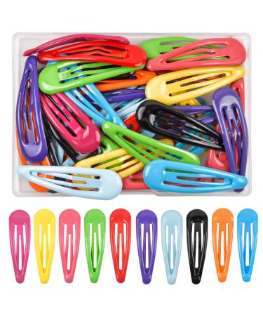 Avodova 40 pieces of hair clips 5cm hair clips children colorful metal hair clips children hair clip snap girl hair accessories colorful barrettes hair clip slipproof for children girls women