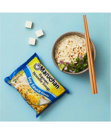 Ja Cor Instant Ramen Noodle Soup Soy Sauce Flavor Noodles 3 oz Bulk Pack Bundle with 1-Set of Reusable Stainless Steel Chopsticks (12 Individual Packs) - Buy Online on GoSupps.com