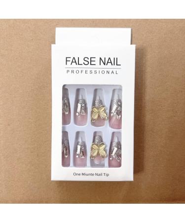 24Pcs/Set Press On Nails Butterfly Style False Nails Acrylic Fake Nails Full Cover Nails Tips Artificial Finger Manicure Press on nails for Women and Girls - Buy Online on GoSupps.com