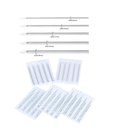 Xpircn 50PCS Mixed Stainless Steel Piercing Needles - Sterile Disposable 12G-20G for Ear, Nose, Lip, Belly & Body Piercings - Buy Online on GoSupps.com