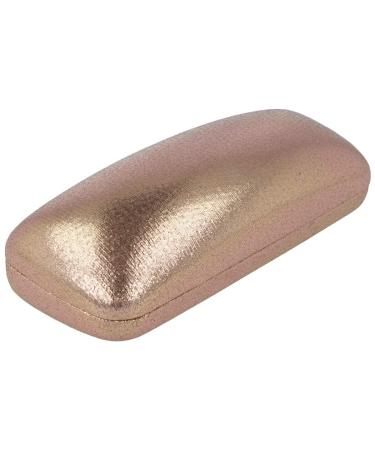 Modern GLOSSY glasses case with shiny fabric cover in glittering rose gold