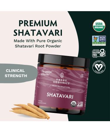 TRIBE ORGANICS Organic Shatavari Supplement - Hormonal Balance & Women's Reproductive Health Support - Non-GMO & USDA Organic - 120 Vegan Capsules - Buy Online on GoSupps.com