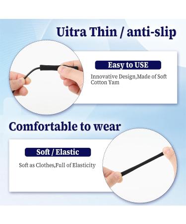 Comnico Soft Fabric Glasses & Hangers Covers - 4 Pairs of Slip-Resistant Ear Pads for Glasses Sunglasses & Reading Glasses (Black & Gray) - International Shipping Available - Buy Online on GoSupps.com