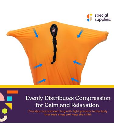 Special Supplies Orange Sensory Body Sock - Stress Relief Cocoon for Boys and Girls - Small 40x27 - Stretchy, Breathable, Safe and Calming - Buy Online on GoSupps.com