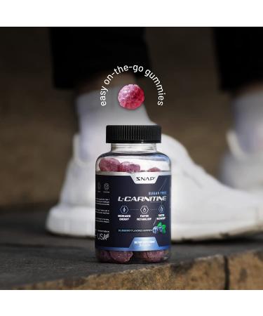 Sugar Free L Carnitine 500mg Gummy - Natural Pre Workout Supplement for Energy, Recovery & Metabolism - Blueberry Flavor (60 Gummies) - Buy Online on GoSupps.com