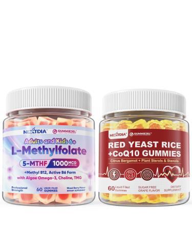 Nextdia Red Yeast Rice L-Methylfolate Methyl B12 Gummies 2Pack