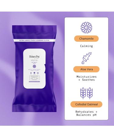 The Honey Pot Co. Intimacy Cleansing Wipes - PH Balancing, Paraben-Free, Ultra-Thick Cloths - 30 ct - Buy Online on GoSupps.com