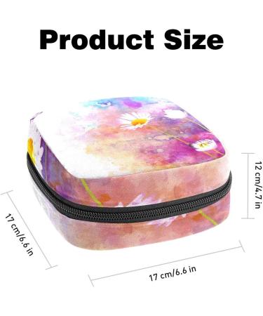 Anna Cowper Watercolor Daisy Sanitary Napkin Storage Bag | Menstrual Cup & Nursing Pad Holder | Portable Period Pouch for Women & Teens | Multi-colored - Buy Online on GoSupps.com