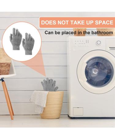 Wllhyf Peeling Gloves - 2 Pairs Double-Sided Shower & Scrub Accessories for Dead Skin Removal | Black & Gray Spa Massage Essential - Buy Online on GoSupps.com