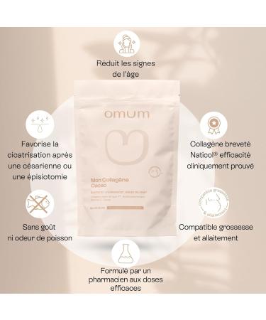 OMUM My Collagen Cocoa Elasticity Anti-Aging Hydration 180 g 1 Month Hyaluronic Acid Supplement Vitamins C Naticol Marine Collagen Natural France Compatible with Pregnancy and Breastfeeding - Buy Online on GoSupps.com