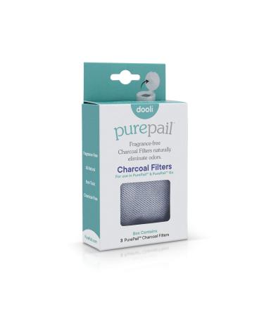 PurePail Charcoal Filters  3 Count  Absorb and Naturally Eliminate Odors  Fragrance and Chemical Free  Non-Toxic  Fits PurePail Classic and PurePail Go  Replace Every 30 Days 3 Month Supply