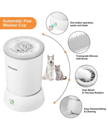 Portable Automatic Dog Paw Cleaner with Soft Silicone Bristles - Ideal for Small & Medium Sized Dogs - White - Buy Online on GoSupps.com