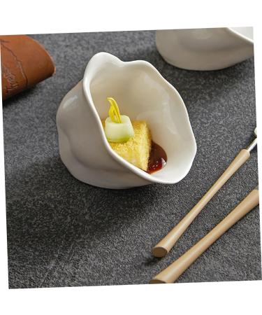 Mikinona Porcelain Dip Dish 3pcs The Dish Tomato Paste Bowls Cake Plates Sauce Bowl Small Flavor Dish Ceramic ES Condiment Dish Vinegar Dish Digging Bowl Fries Ceramics Butter Dish White - Buy Online on GoSupps.com