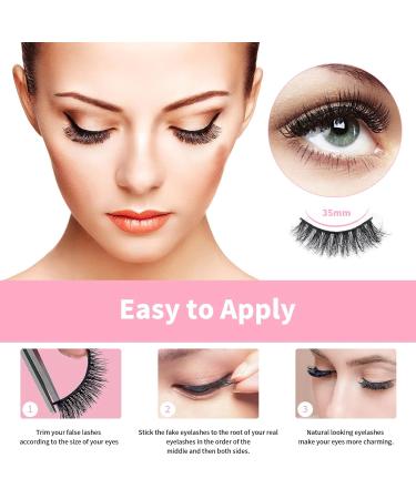 Shop 8D Fluffy Cat Eye Fake Lashes - Natural Look Faux Mink Eyelashes | 7 Pairs D Curl Wispy Lashes for Stunning Extensions - Buy Online on GoSupps.com
