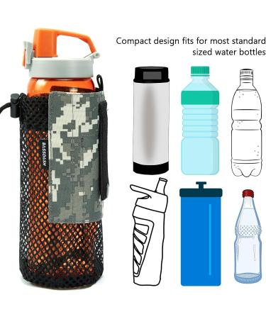Buy Bassdash Tactical MOLLE Water Bottle Bag - Foldable Mesh Holder with Carabiner for Travel Fishing Hiking & Outdoor Activities | Jungle Camouflage - Buy Online on GoSupps.com