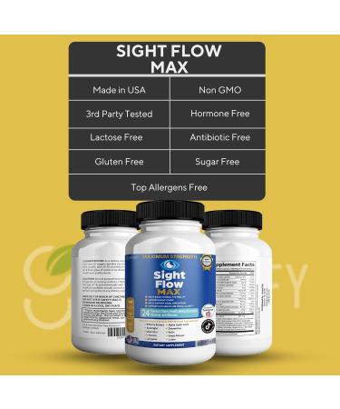 GREENVIFY Sight Flow Max Eye Health Supplement 24 Premium Vision Herbal Extracts Vitamins and Minerals 60 Capsules (3) - Buy Online on GoSupps.com