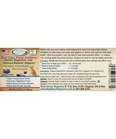 Mad About Organics Daily Oral Care Food Additive 4 oz - Natural Pet Dental Care - Buy Online on GoSupps.com