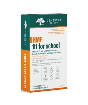 Genestra Brands - HMF Fit for School - Probiotic Formula - Supports Childrens' Gastrointestinal and Upper Respiratory Health - 30 Chewable Tablets - Natural Blackcurrant Flavour