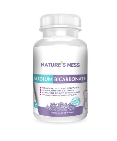 Natures Ness - Sodium Bicarbonate Antacid 240 Veg Capsules Relief for Acid Indigestion Heartburn Sour Stomach & Upset Stomach