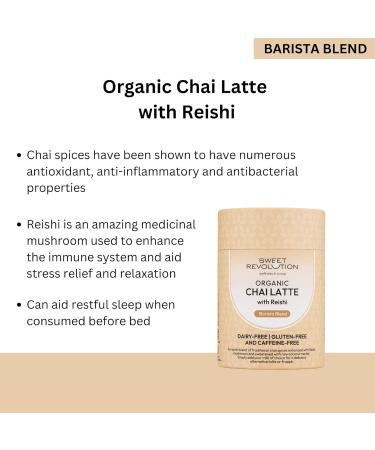 Sweet Revolution Organic Barista Chai Latte Blend with Reishi Gluten-free Dairy-free Refined Sugar-free 70g jar - Buy Online on GoSupps.com