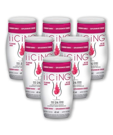 iiCiNG Flavour Shot Cherry Burst All Natural flavours | Zero Calories | 1 bottle | 48ml | 24 servings | You re in control of your own flavour | All you need to do is squirt 6 pack Cherry Burst - ca 48 ml (Pack of 6)