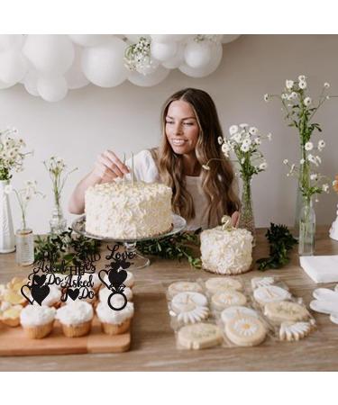 Pack of 36 He Asked She Said Yes Cake Decoration Birthday She Said Yes Cake Toppers Glitter Cake Decoration Diamond Ring Heart Cake Topper Muffin Decoration for Wedding Engagement Bridal Party Colour 4 - Buy Online on GoSupps.com