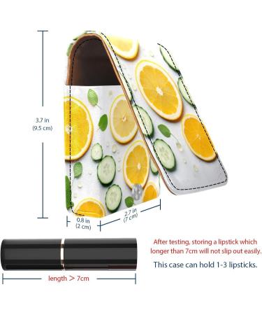 Travel Lipstick Organizer Case | Portable Makeup Bag with Mirror | Orange Fruit Sliced Pattern | Stylish & Functional Storage for Cosmetics - Buy Online on GoSupps.com