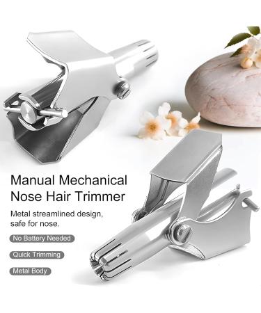 Buy Stainless Steel Manual Nose Hair Trimmer - Waterproof Battery-Free Perfect for Men & Women | Includes Cleaning Brush for Ear Moustache & Whiskers - Buy Online on GoSupps.com