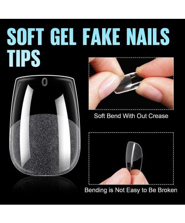 TOMICCA Extra Short Coffin Nail Tips - 360Pcs | Half Matte Soft Gel False Nails | 15 Sizes Natural Acrylic Pre-shaped | Full Cover Extension Nails - Buy Online on GoSupps.com