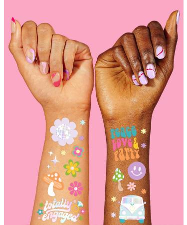 Groovy Bachelorette Temporary Tattoos - 54 Foil Styles for 70's Bach Party & Bridesmaid Favor - Buy Online on GoSupps.com