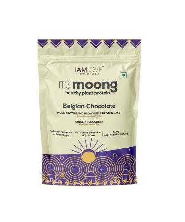 I AM LOVE It s Moong Healthy Protein for Women & Men Vegan Protein Powder with Moong & Brown Rice Isolate 22 gm of Protein Easy to Digest & Gluten Free (Belgian Chocolate)