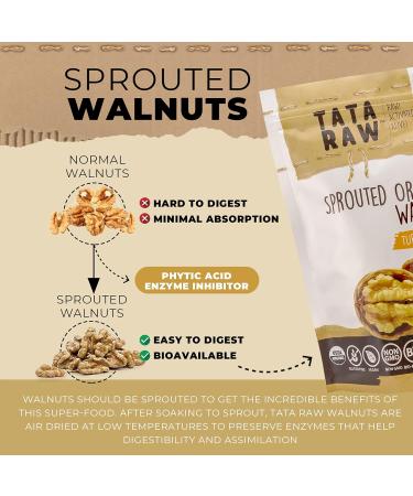 TATA RAW Organic Sprouted Maple Walnuts with Turmeric Ginger - 1 lb Pack - Buy Online on GoSupps.com
