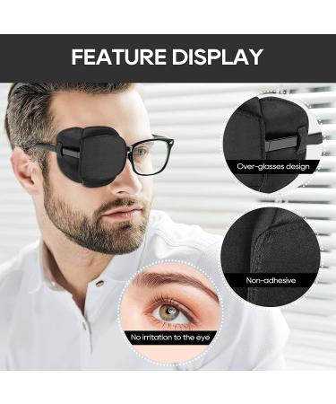 eZAKKA Silk Eye Patches for Adults & Kids - Left & Right Eye 2 Pcs, Medical Patch for Glasses, Amblyopia & Strabismus - Black Large (2 Packs) - Buy Online on GoSupps.com