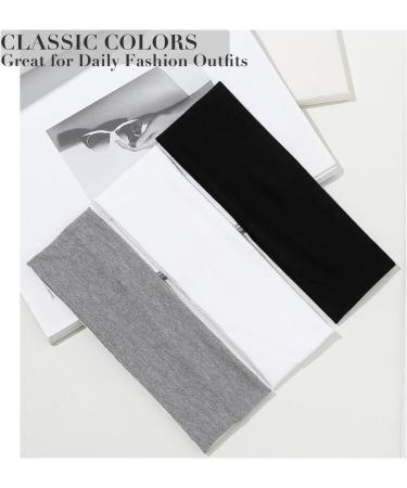 7cm Wide Black Headbands for Women Men Yedtreg 2pack Fashion Head Bands for Women's Hair Soft Fabric Stretchy Hair Bands for Makeup Yoga Running Sports (Black/Grey) C-Black/Grey - Buy Online on GoSupps.com