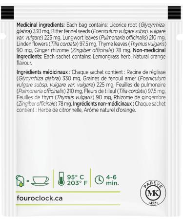 Four O'Clock Herbalist Cold Throat Soother Herbal Tea Non-Gmo Kosher Gluten-Free 6 Packs of 20 Teabags - Buy Online on GoSupps.com