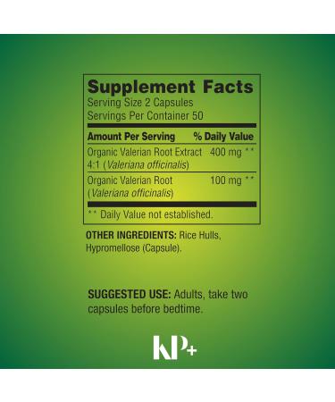 KP+ Valerian Root 500 mg Capsules | Natural Sleep Support & Relaxation Aid | 100 Vegetarian Capsules | Non-GMO Herbal Supplement | Pack of 2 - Buy Online on GoSupps.com