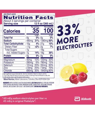 Pedialyte Immune Support Raspberry Lemonade Electrolyte Drink with Zinc, Selenium, & Magnesium - 1L, Pack of 4 - Buy Online on GoSupps.com